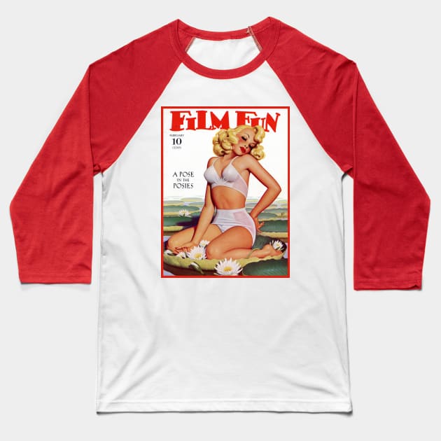 Film Fun, vintage pulp magazine cover Baseball T-Shirt by Teessential